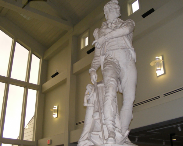 The War of 1812 (1812-15) resulted in 2,260 battle deaths. This memorial to Oliver Hazard Perry (1785-1819) is at a visitor's center in Put-In-Bay, Ohio, near the spot where Perry prevailed in the Battle of Lake Erie, a major sea victory in the war. 